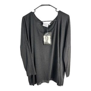 Attitudes by Renee Women’s Black Long Sleeve Oversized Top Size L NWT